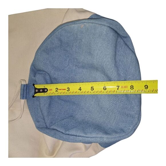 Drawstring Backpack NWOT Canvas Beach Bag Blue Cream GREAT BUNDLE ITEM Travel - Picture 7 of 13